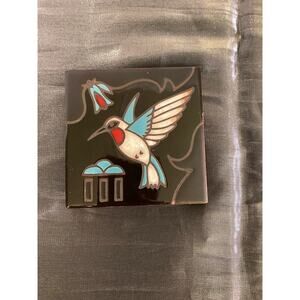 Cleo Teissedre Designs Art Tile Trivet Coaster Wall Decor Hummingbird. 4 X 4 EUC
